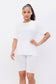 Round Neck Basic T-Shirts Top and Bike Shorts Set: Taupe / 1-2-2-1 (S-M-L-XL)