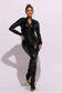 Ruched PU zip up top and leggings: S / RED