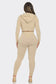 2 Pcs Seamless Long Sleeve Hoodie and Highwaist Legging Set: 3 S/M / 3 L/XL / BLACK