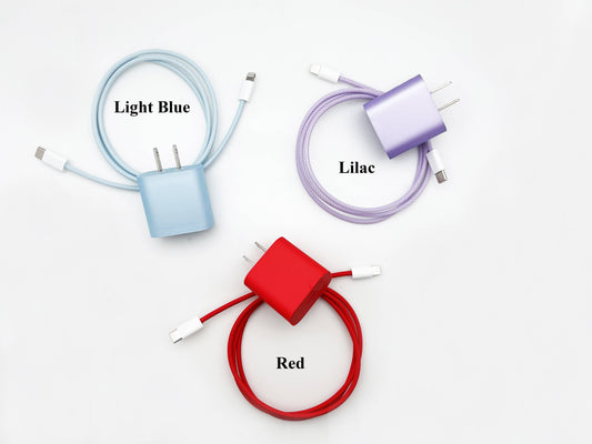 FAST 20W 3.3ft Lightening to USB-C Charger for iPhone: Lilac