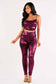 Metallic ruched set: M / TAUPE