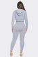 2 Pcs Seamless Long Sleeve Hoodie and Highwaist Legging Set: 3 S/M / 3 L/XL / BLACK