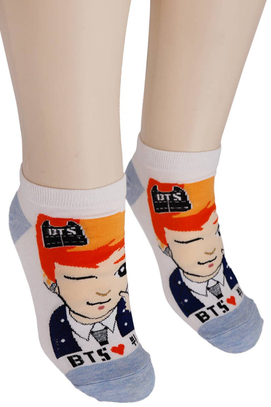 K-Pop Star Cartoon Print Low-Cut Ankle Socks