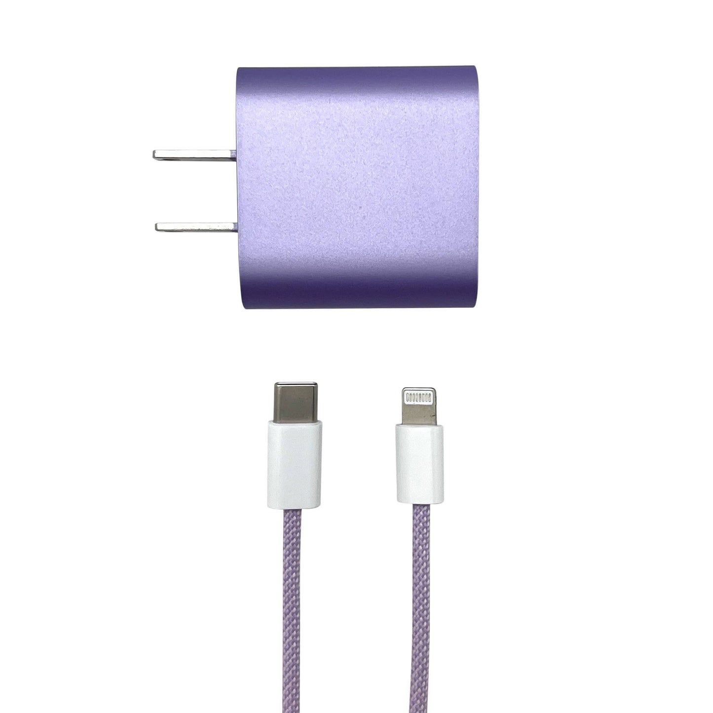 FAST 20W 3.3ft Lightening to USB-C Charger for iPhone: Lilac