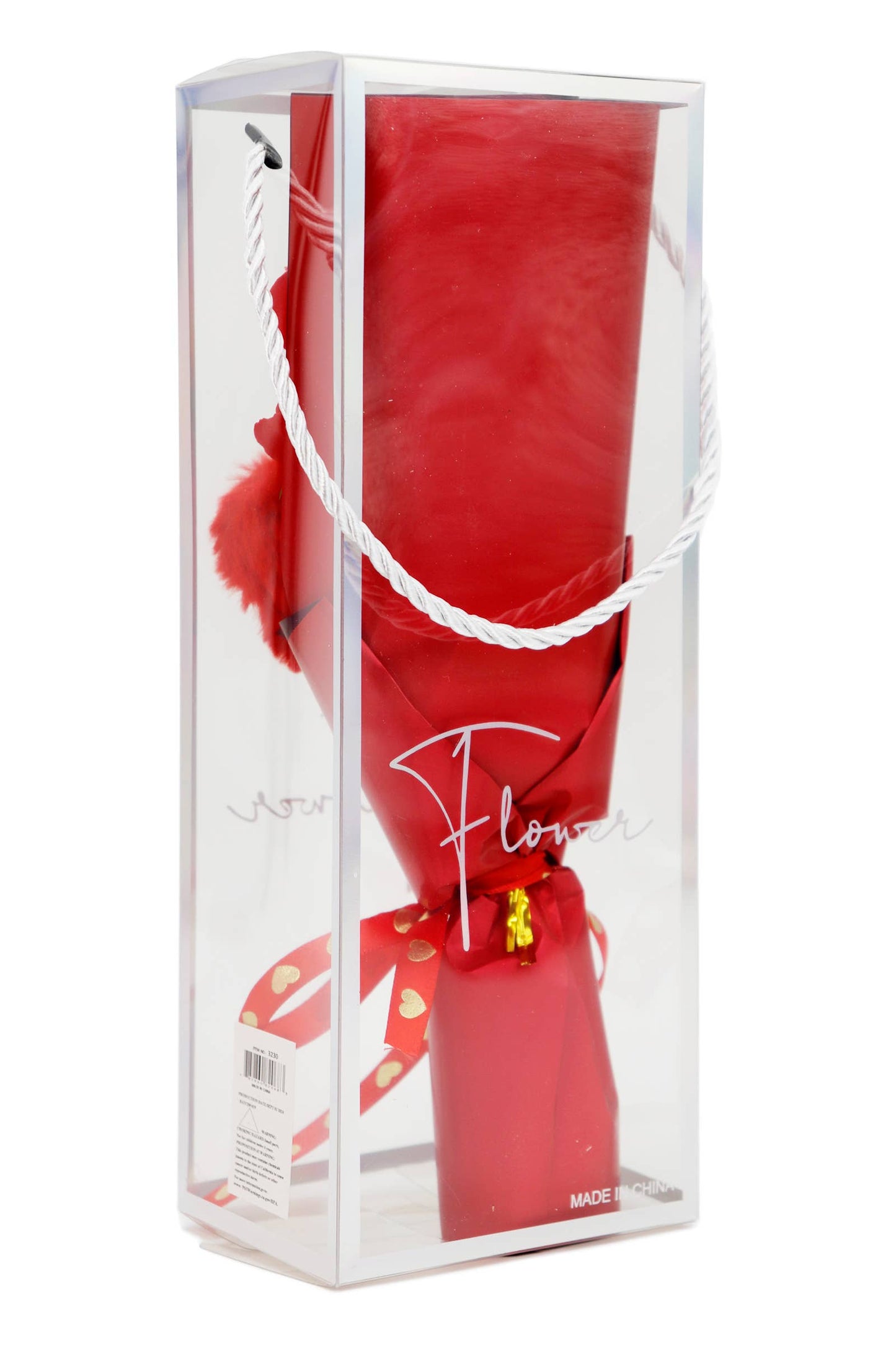 Furry Heart Soap Rose Bouquet LED Gift Box - 11 In