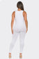 Seamless Ribbed Split V Neck Jumpsuit: One Size / BLACK