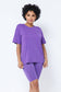 Round Neck Basic T-Shirts Top and Bike Shorts Set: Red / 1-2-2-1 (S-M-L-XL)