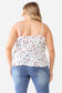 Plus Floral Sleeveless Wrap Neck Flare Hem Top